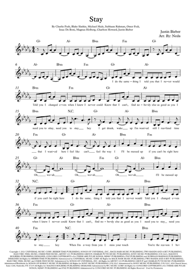 Stay (arr. Arr. MDS)