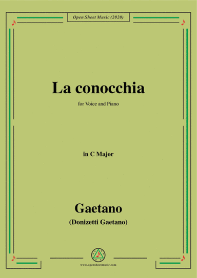 Donizetti-La conocchia,in C Major,for Voice and Piano (arr. MSM)