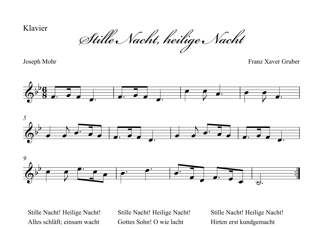 Stille Nacht (Holy Night) - easy piano (arr. Albrecht Kuch-Weidenbrück)