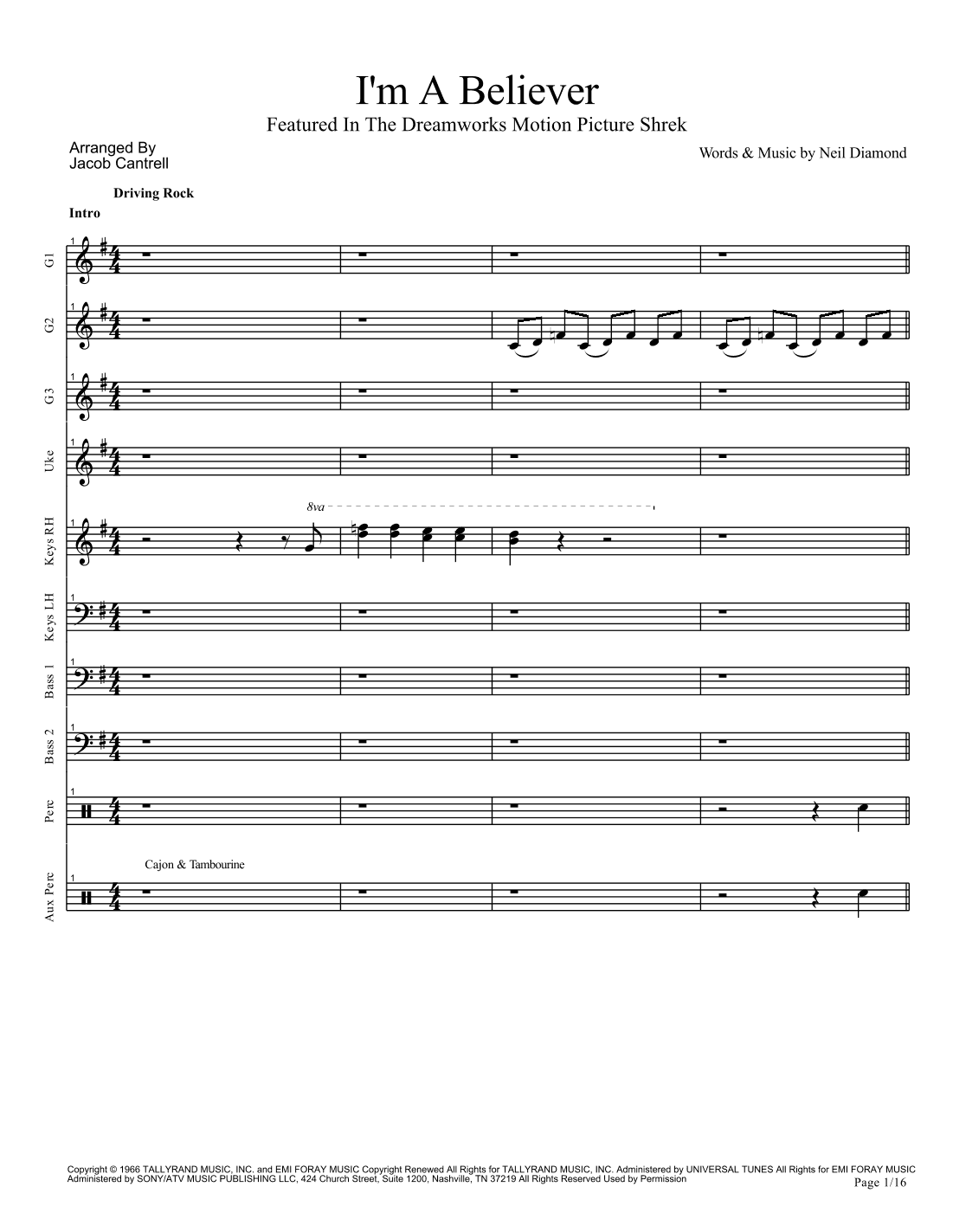 I'm A Believer (arr. Jake Cantrell)