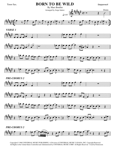 Born To Be Wild (arr. Jorge Juárez)