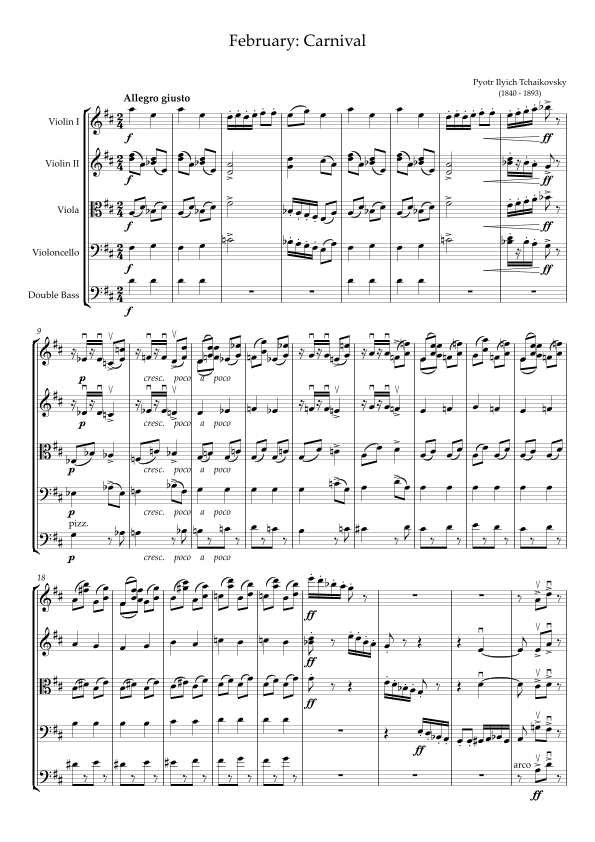 February: Carnival (arr. Y.A.)