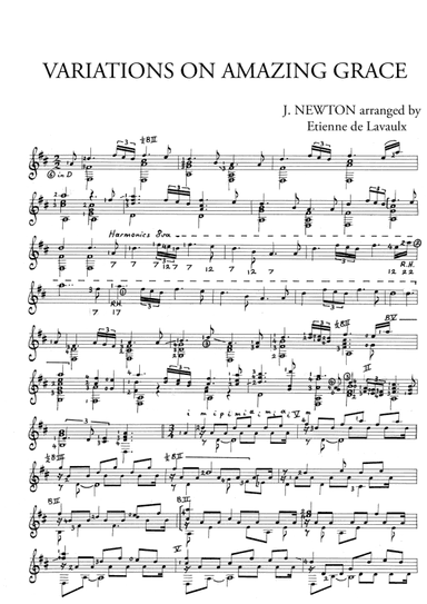 Variations on Amazing Grace (arr. Etienne de Lavaulx)
