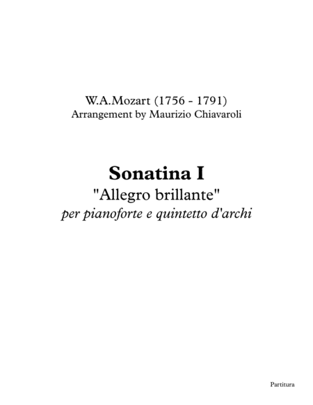 Sonatina I (Allegro brillante) (arr. Maurizio Chiavaroli)