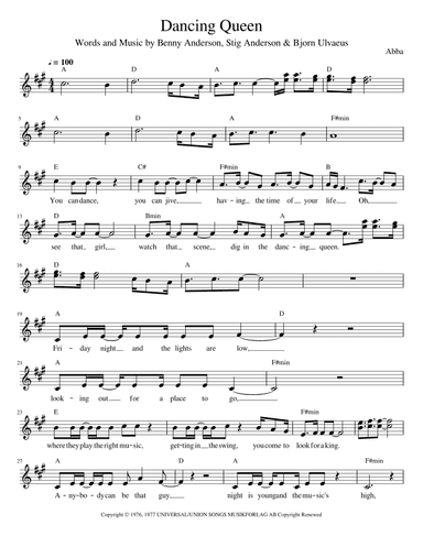 Dancing Queen (arr. Jack Vaughan)