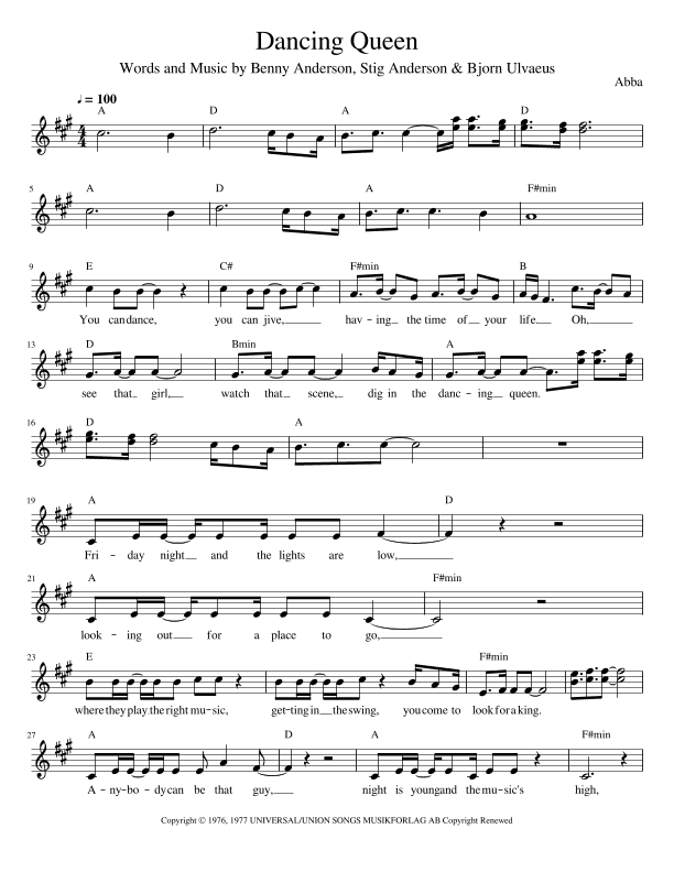 Dancing Queen (arr. Jack Vaughan)