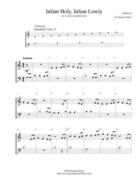 Infant Holy, Infant Lowly - for 2-octave handbell choir (arr. Samuel Stokes)