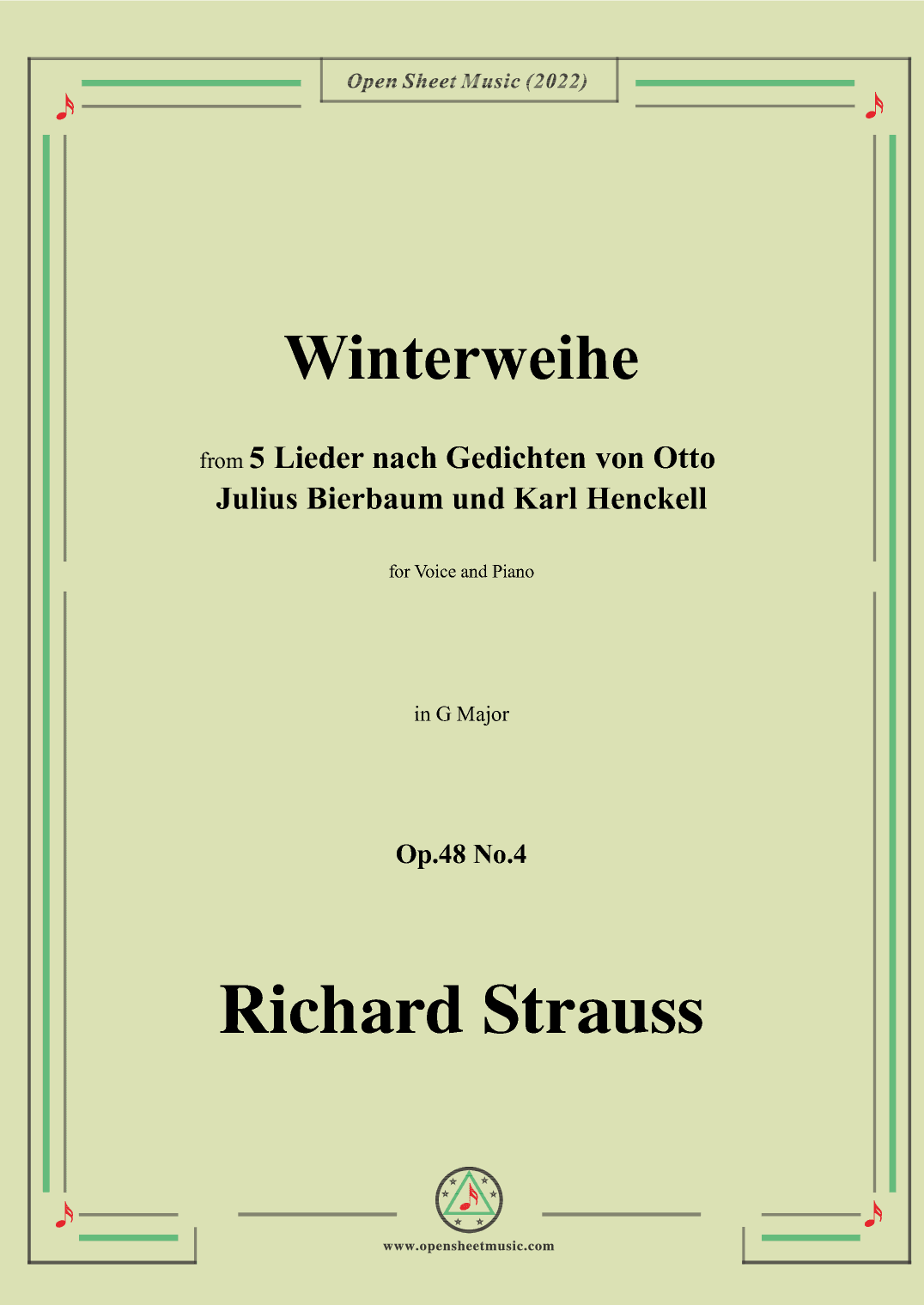 Richard Strauss-Winterweihe,in G Major (arr. OSM Press)