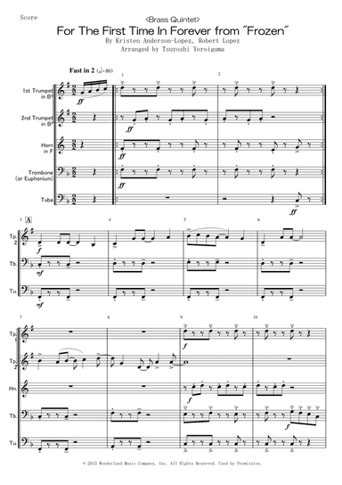 For The First Time In Forever (arr. Tsuyoshi Yoroiguma)