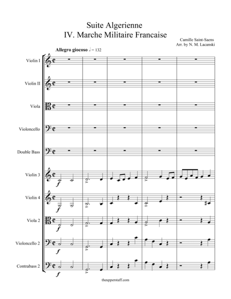 Suite Algerienne IV. Marche Militaire Francaise Score (arr. Nick Lacanski)