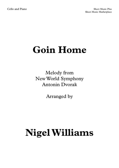 Goin Home, for Cello and Piano (arr. Nigel Williams)