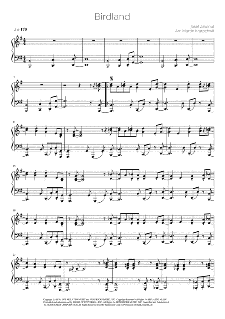 Birdland (arr. Martin Kratochwil)