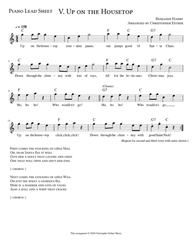 Up on the Housetop for Piano (Lead Sheet) (arr. Christopher Esther)