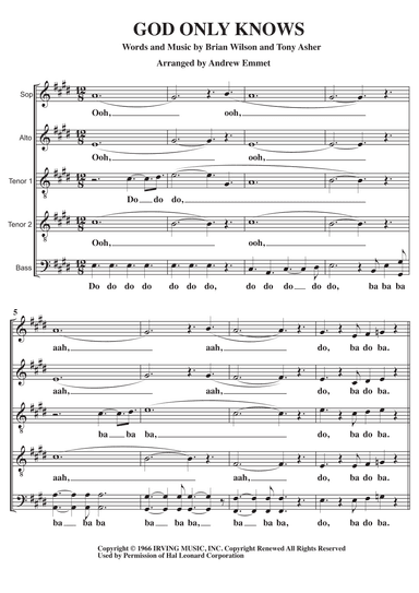 God Only Knows (arr. Andrew Emmet)