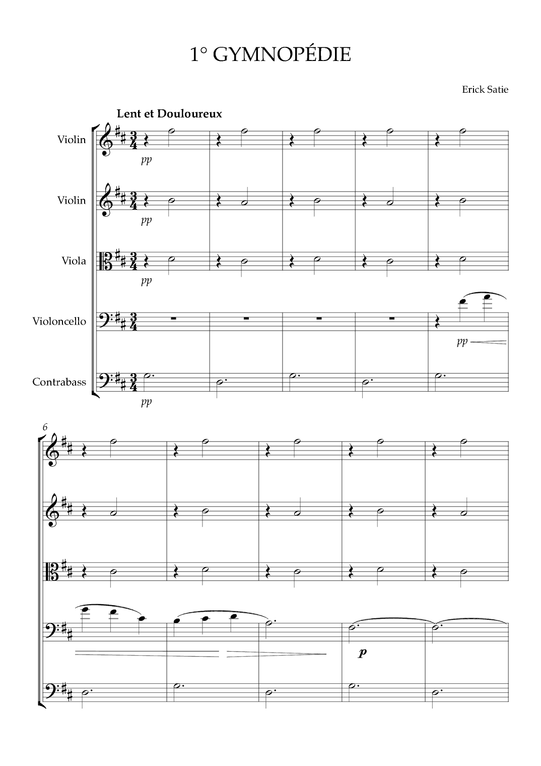 Gymnopédie No.1 (arr. Karen Gueiros)