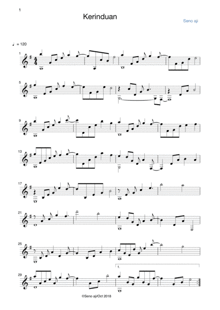 Kerinduan for Guitar
