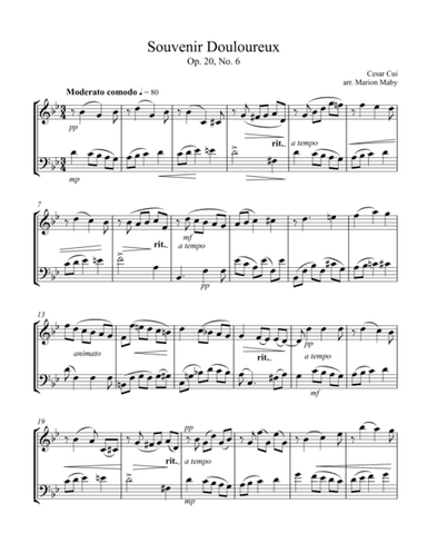 Souvenir Douloureux for violin & cello duet (arr. Marion Maby)