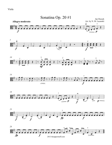 Sonatina Op. 20 #1 (arr. Nick Lacanski)