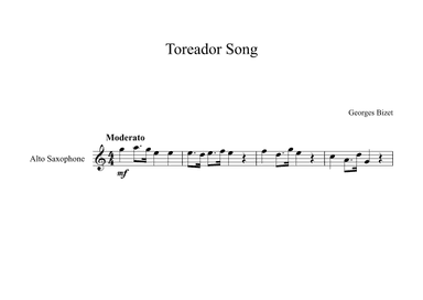 Toreador Song - Georges Bizet (Alto Sax) (arr. Digital Book Music)