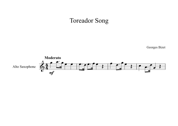 Toreador Song - Georges Bizet (Alto Sax) (arr. Digital Book Music)