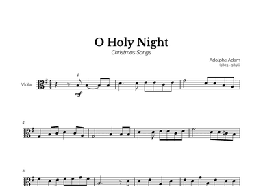 O Holy Night for Easy Viola Solo (arr. Marcos Soares)
