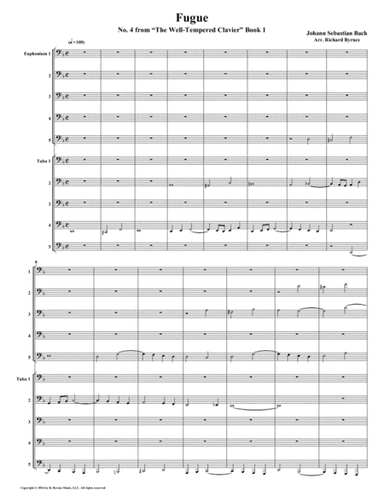 Fugue 04 from Well-Tempered Clavier, Book 1 (Euphonium-Tuba Choir) (arr. Richard Byrnes)