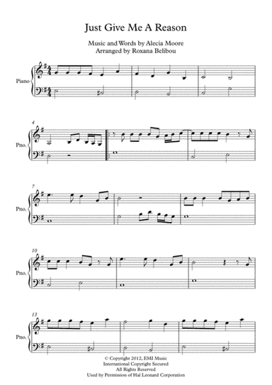 Just Give Me A Reason (arr. Roxana Belibou)