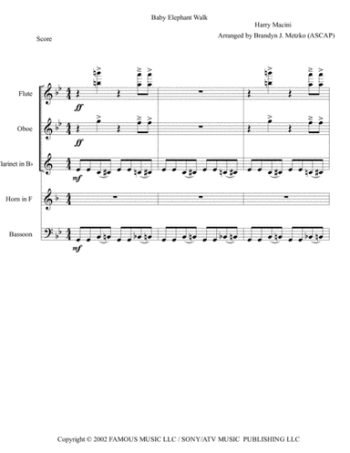 Baby Elephant Walk (arr. Arr. Brandyn Metzko (ASCAP))