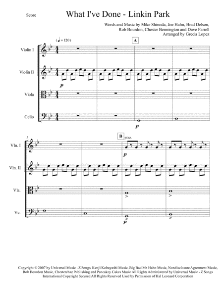 What I've Done (arr. Grecia Lopez)