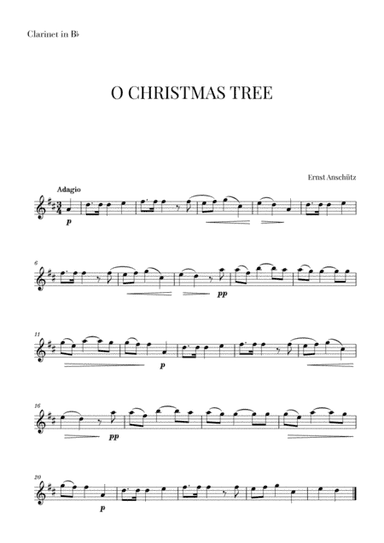 O Christmas Tree for Clarinet (arr. Cadenza Editions)