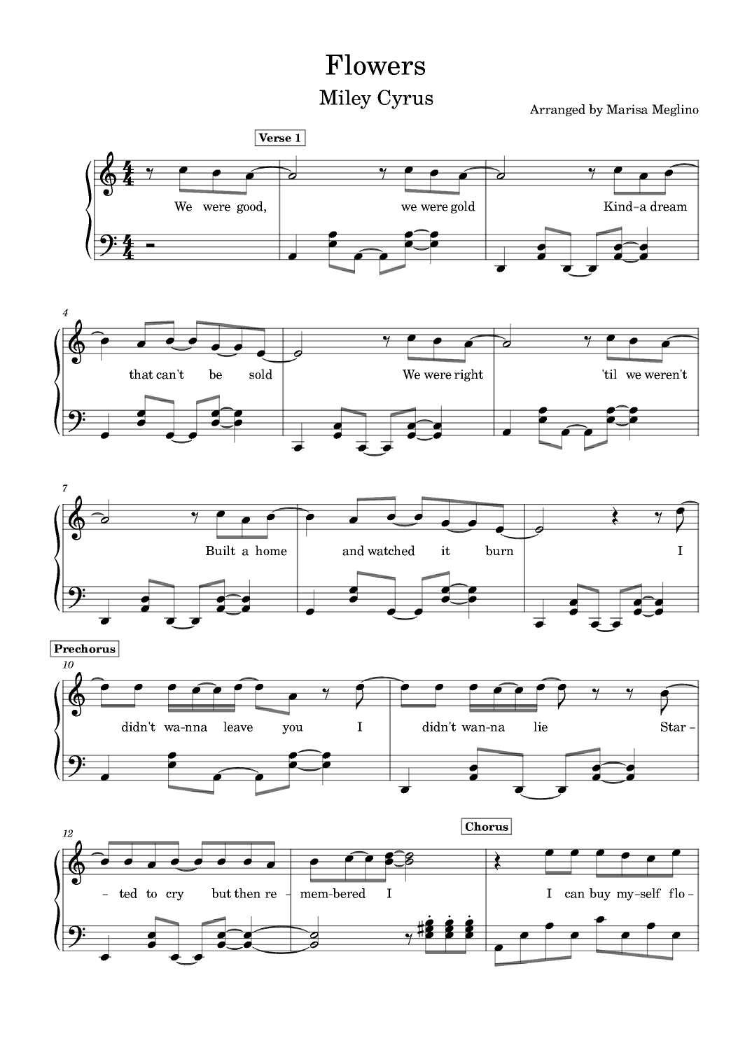 Flowers (arr. Marisa Meglino Collins)