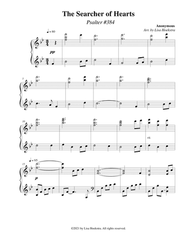 The Searcher of Hearts (Psalter #384) (arr. Lisa Hoekstra)