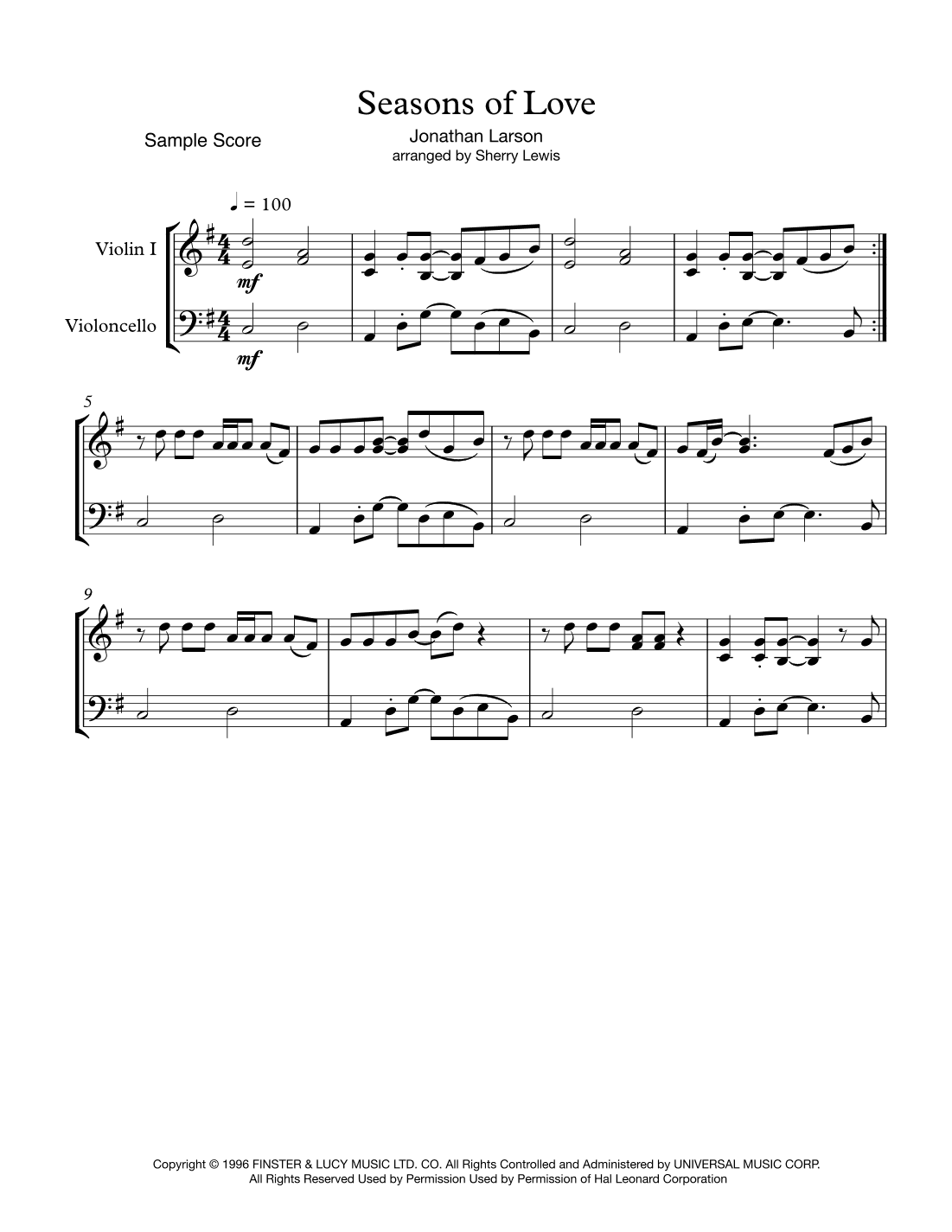 Seasons Of Love (arr. Sherry Lewis)