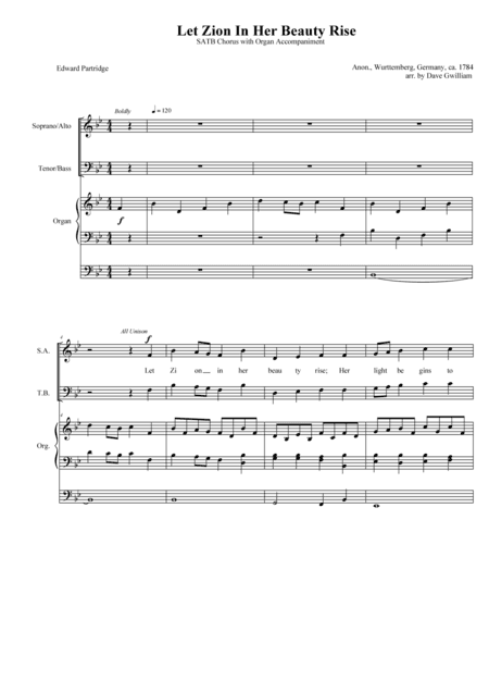 Let Zion In Her Beauty Rise (arr. Dave Gwilliam)