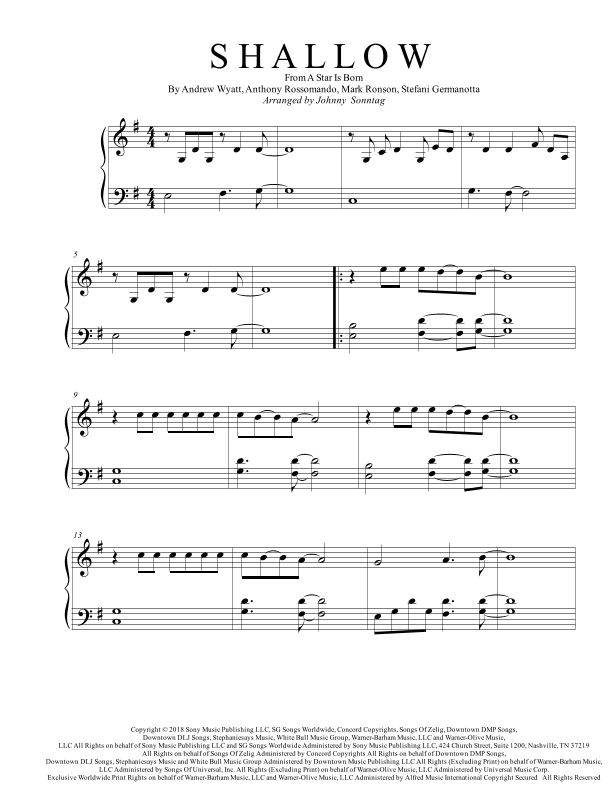 Shallow (arr. Johnny Sonntag)