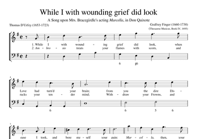 While I with wounding grief did look (arr. Early Music Scores)