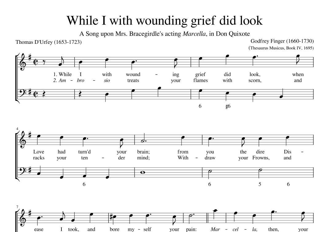 While I with wounding grief did look (arr. Early Music Scores)