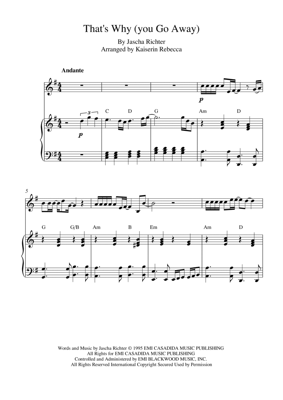 That's Why (you Go Away) (arr. Kaiserin Rebecca)