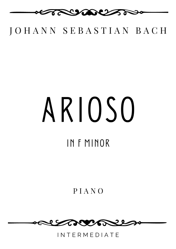 J.S. Bach - Arioso from Concerto No. 5 in F minor - Intermediate (arr. Piacere Music Sheets)