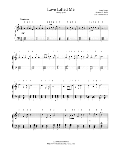 Love Lifted Me - for easy piano (arr. Samuel Stokes)