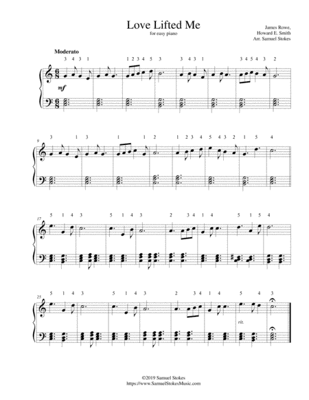 Love Lifted Me - for easy piano (arr. Samuel Stokes)