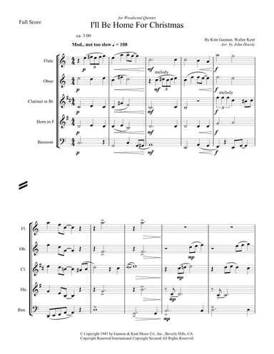 I'll Be Home For Christmas (arr. John Hoesly)