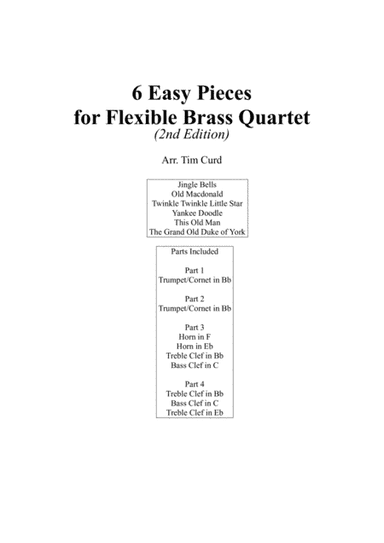 6 Easy Pieces for Flexible Brass Ensemble (arr. Tim Curd)