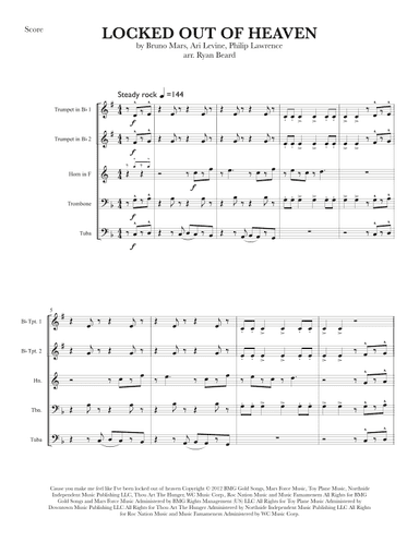 Locked Out Of Heaven (arr. Ryan Beard)