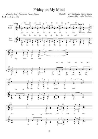 Friday On My Mind (arr. Lyndal Thorburn)