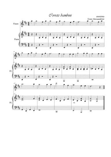 Correte bambini. Flute and piano (arr. Ester Alessandrini)