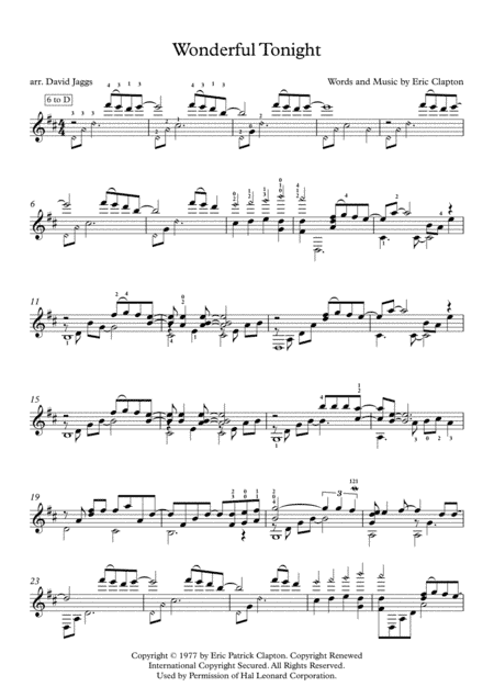 Wonderful Tonight (arr. David Jaggs)