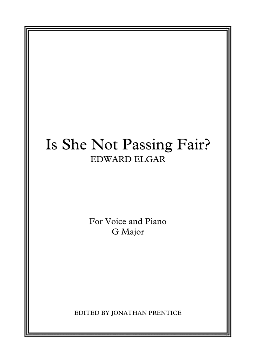 Is She Not Passing (G Major) (arr. Jonathan Prentice)