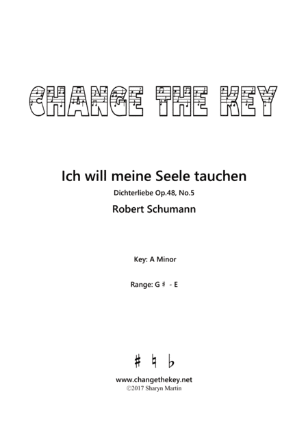 Ich will meine Seele tauchen - A Minor (arr. Change the Key)