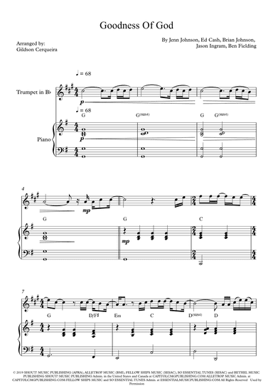 Goodness Of God (arr. Gildson Cerqueira)